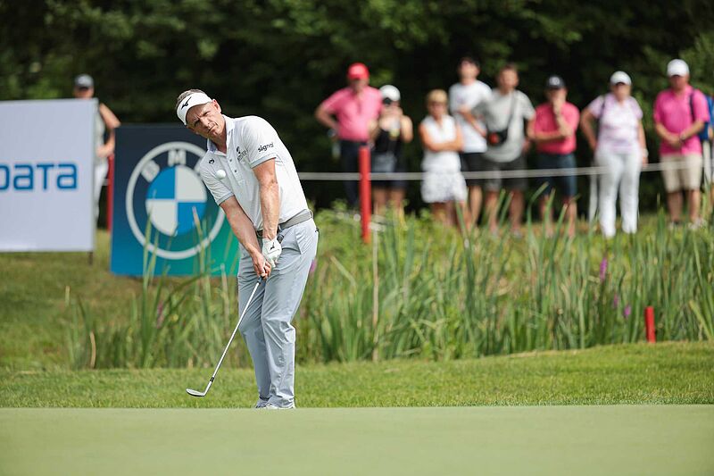 Europas Ryder-Cup-Kapitän Luke Donald und „Captain America“ Patrick Reed bei der 35. BMW International Open.