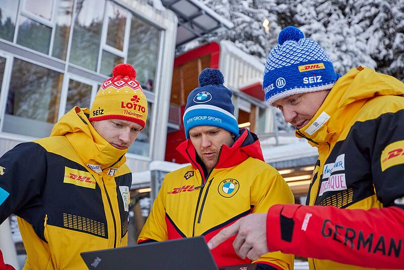 Start in die Heim-Weltmeisterschaften mit dem „BMW Datencoach“: Deutsche Rennrodler vertrauen auch in Altenberg auf digitale Optimierung von Fahrspur und Material.