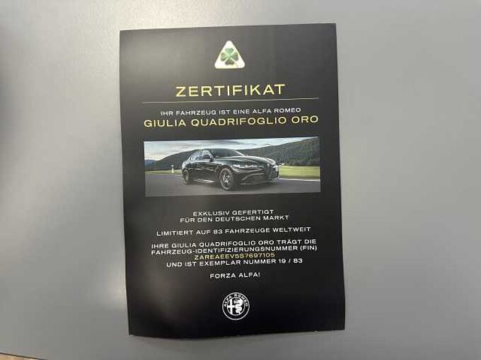 Alfa Romeo Giulia 2.9 V6 Bi-Turbo Quadrifoglio ORO 19/83